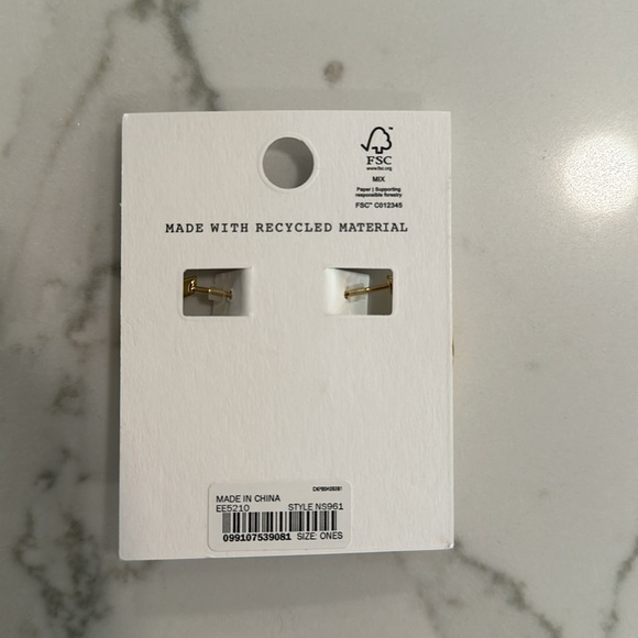 Madewell hoop squiggle earrings gold BNWT - Picture 3 of 3